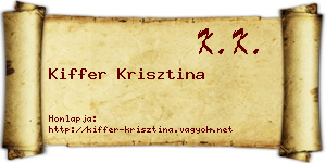 Kiffer Krisztina névjegykártya